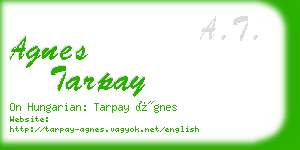 agnes tarpay business card